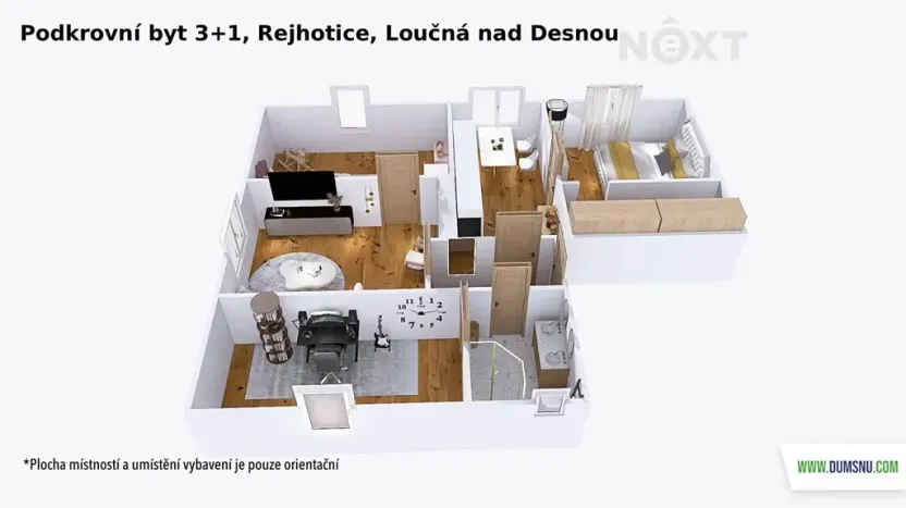 Prodej bytu 3+1, Loučná nad Desnou, 89 m2