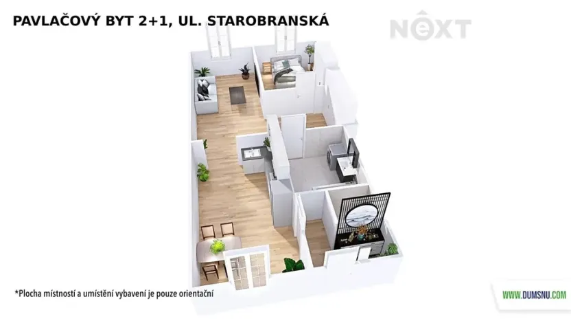 Pronájem bytu 2+1, Šumperk, Starobranská, 73 m2