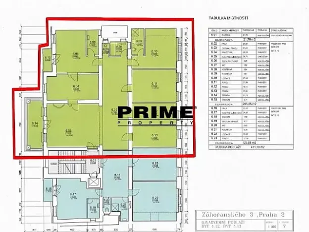 Pronájem bytu 6+kk a větší, Praha - Nové Město, Záhořanského, 265 m2