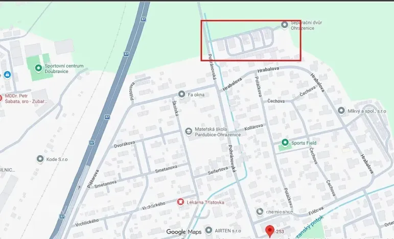 Prodej komerčního pozemku, Pardubice, Pohránovská, 1776 m2