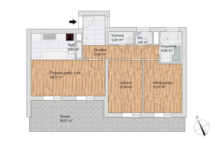 Prodej bytu 3+kk, Praha - Hostavice, U Hostavického potoka, 101 m2