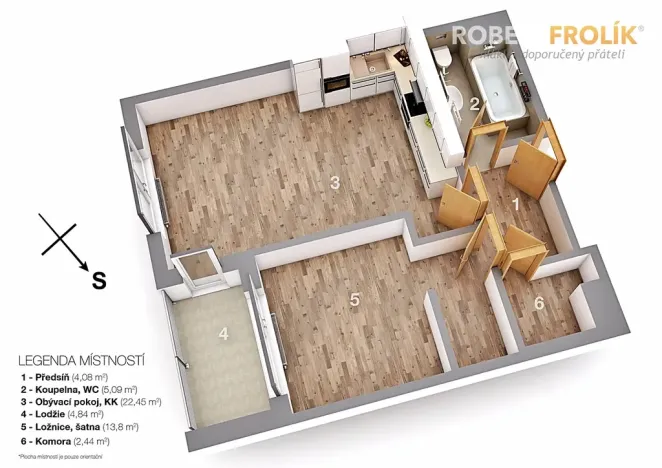 Pronájem bytu 2+kk, Praha - Ruzyně, Stočesova, 51 m2