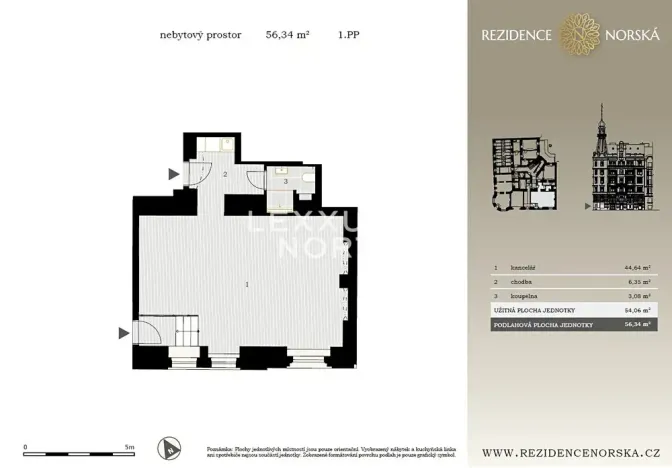 Pronájem obchodního prostoru, Praha - Vršovice, Norská, 56 m2