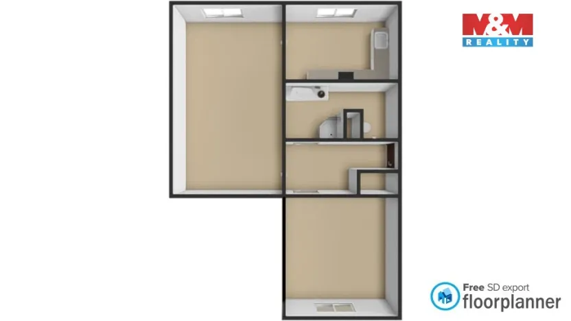 Prodej bytu 2+1, Chomutov, Jirkovská, 61 m2