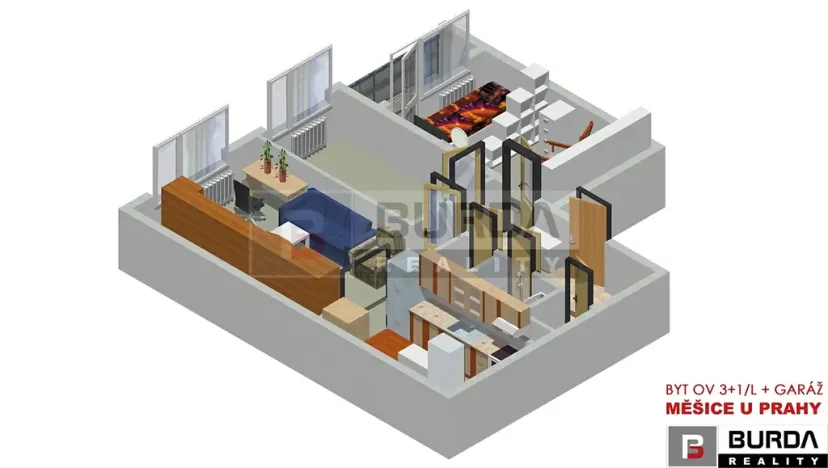 Prodej bytu 3+1, Měšice, 68 m2