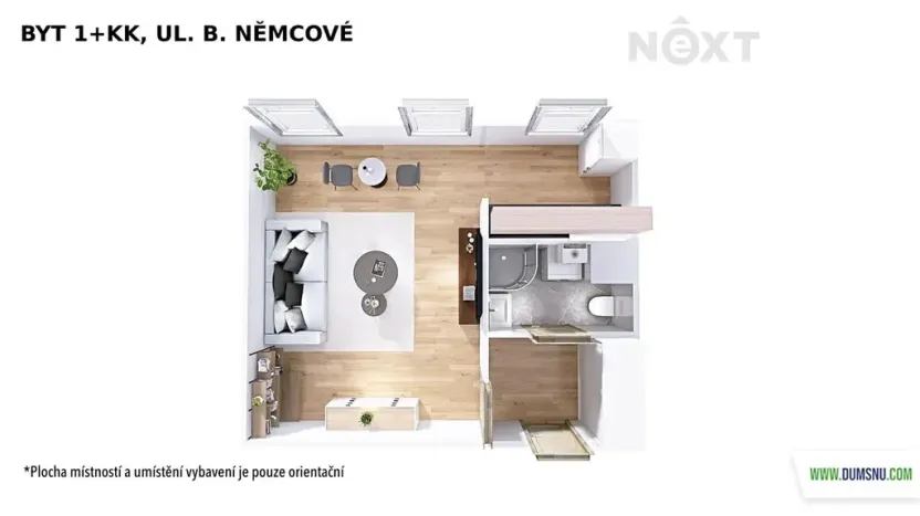 Pronájem bytu 1+kk, Šumperk, B. Němcové, 32 m2