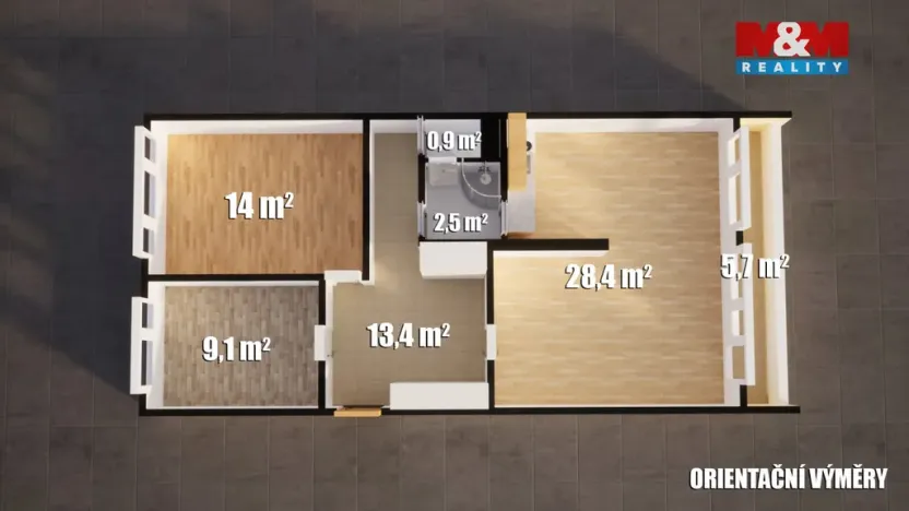 Prodej bytu 3+1, Teplice, Antonína Sochora, 71 m2