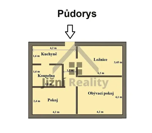 Prodej bytu 3+1, Třeboň, Seifertova, 69 m2