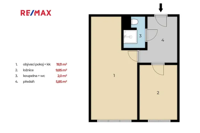 Prodej bytu 2+kk, Praha - Prosek, Zárybská, 42 m2