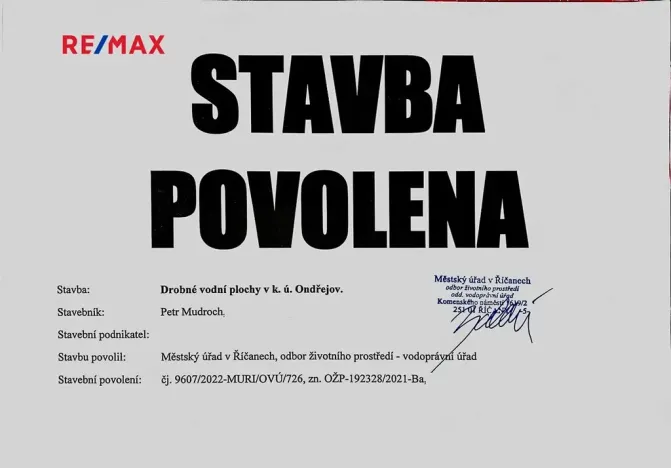 Prodej rybníku, Ondřejov, 8264 m2