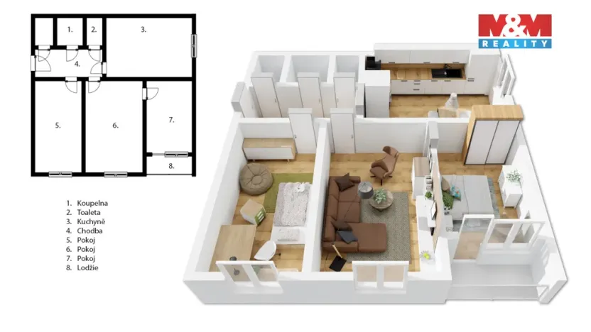 Prodej bytu 3+1, Písek - Budějovické Předměstí, Otakara Jeremiáše, 69 m2