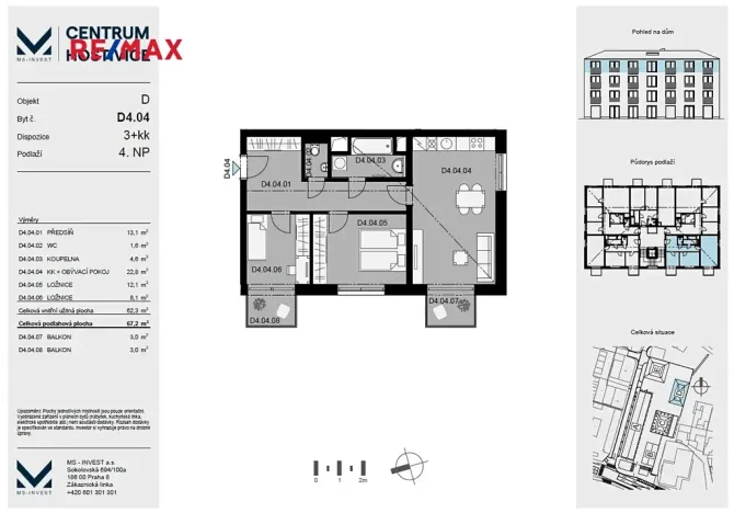 Pronájem bytu 3+kk, Hostivice, Cihlářská, 62 m2