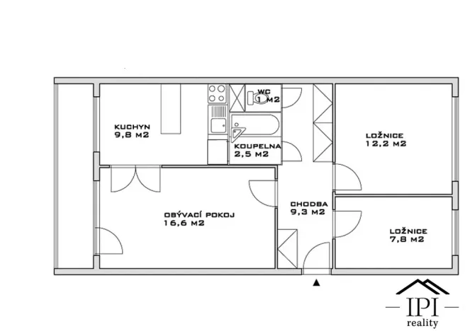 Prodej bytu 3+1, Praha - Podolí, Kaplická, 59 m2