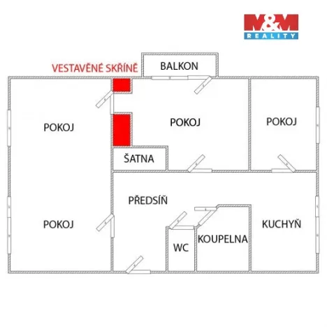 Pronájem bytu 4+1, Chomutov, Kamenná, 76 m2