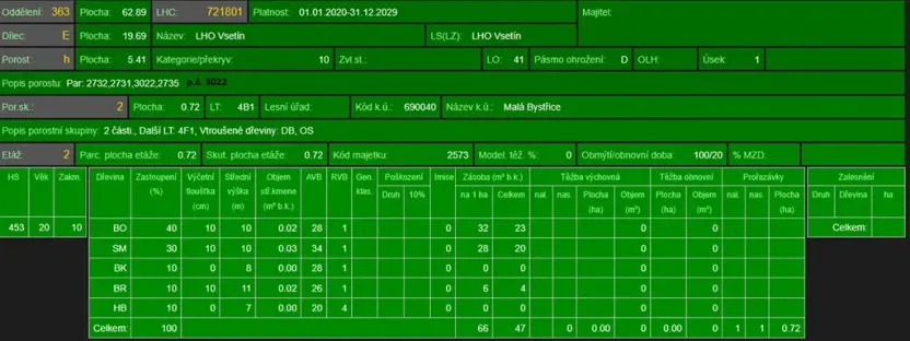 Prodej lesa, Malá Bystřice, 54751 m2