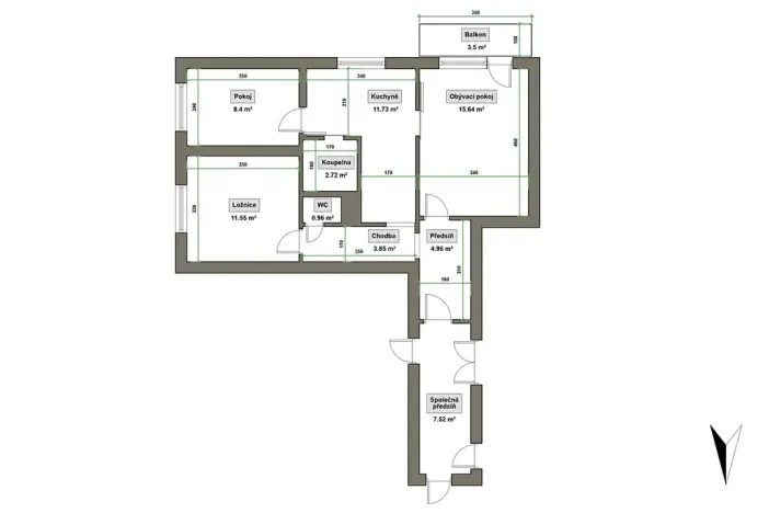 Pronájem bytu 3+1, Vsetín, Jiráskova, 62 m2