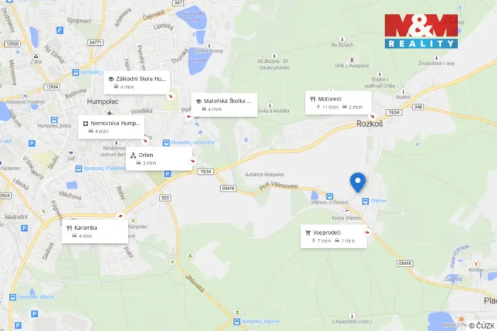 Pronájem rodinného domu, Humpolec - Vilémov, 66 m2