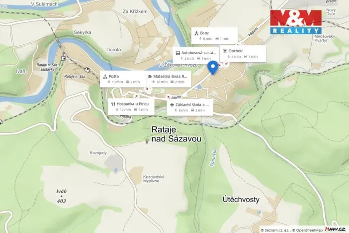 Pronájem bytu 3+1, Rataje nad Sázavou, Hlavní, 75 m2