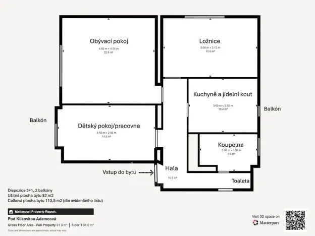 Pronájem bytu 3+1, Praha - Smíchov, Nad Buďánkami II, 82 m2