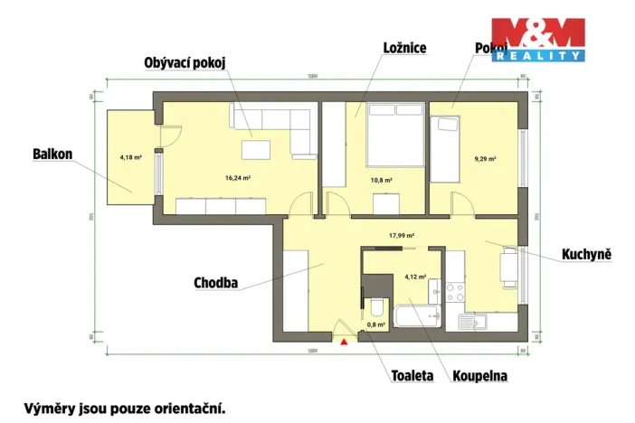 Pronájem bytu 3+1, Mariánské Lázně, Podhorská, 61 m2