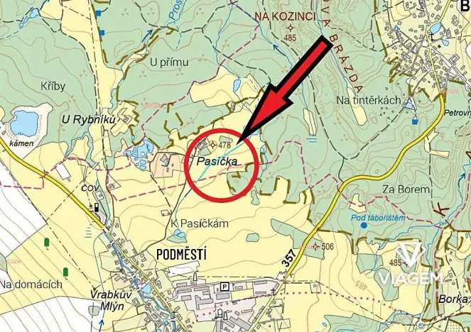 Prodej pole, Bor u Skutče, 1431 m2