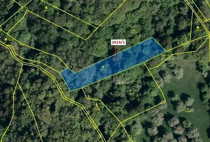 Dražba pozemku, Slopné, 1786 m2