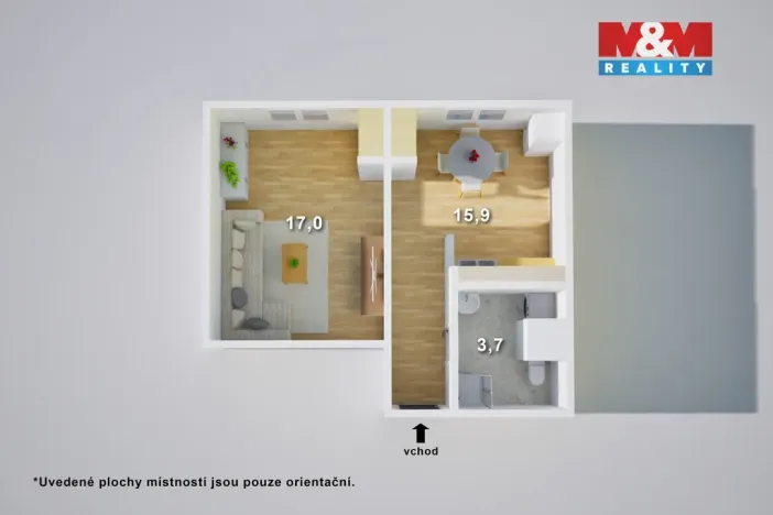 Prodej bytu 1+1, Děčín - Děčín XXVII-Březiny, Kosmonautů, 35 m2