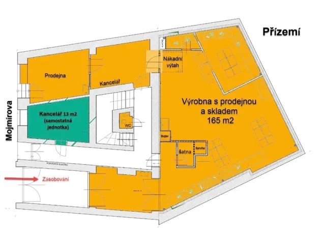 Pronájem výrobních prostor, Praha - Nusle, Mojmírova, 165 m2