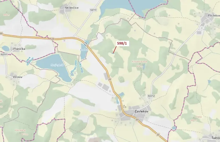 Dražba louky, Zavlekov, 272 m2