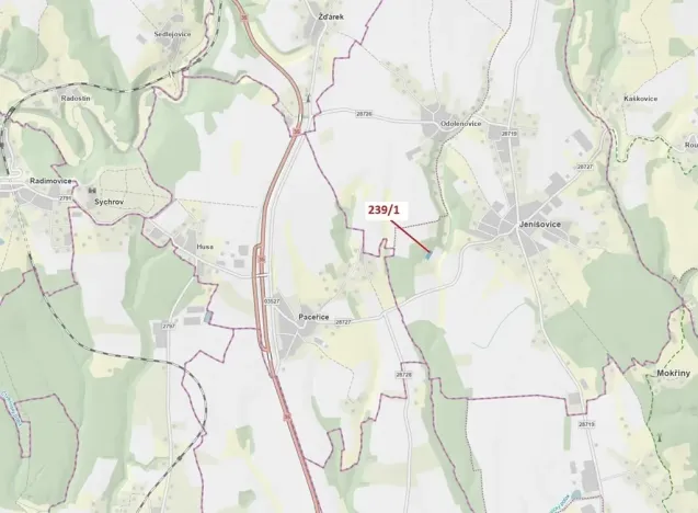 Dražba lesa, Jenišovice, 1872 m2