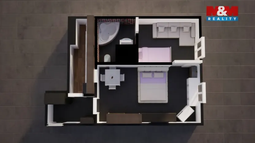 Pronájem bytu 2+kk, Liberec - Liberec VI-Rochlice, Nádvorní, 42 m2