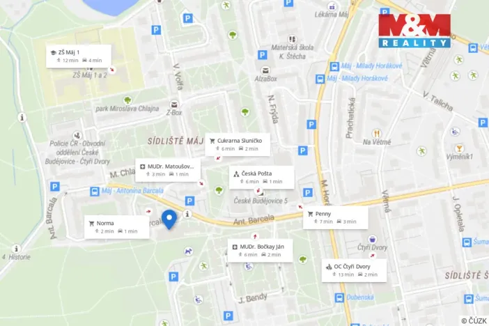 Pronájem bytu 2+kk, České Budějovice - České Budějovice 2, Ant. Barcala, 47 m2