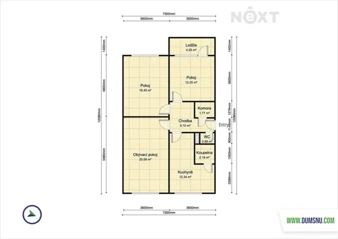 Pronájem bytu 3+1, Šumperk, Březinova, 73 m2