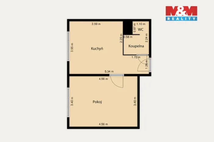 Prodej bytu 1+1, Cheb, Dvořákova, 37 m2