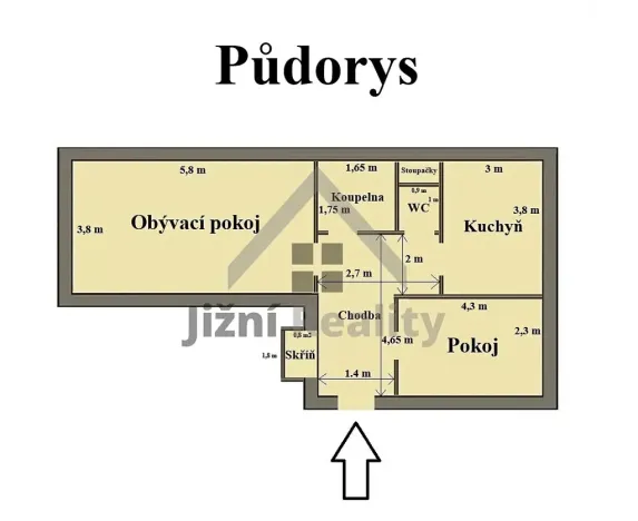 Prodej bytu 2+1, České Budějovice, Komenského, 65 m2