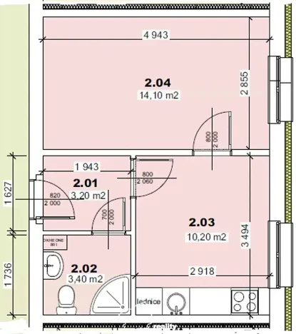 Prodej bytu 1+kk, Mšené-lázně, Mládežnická, 31 m2