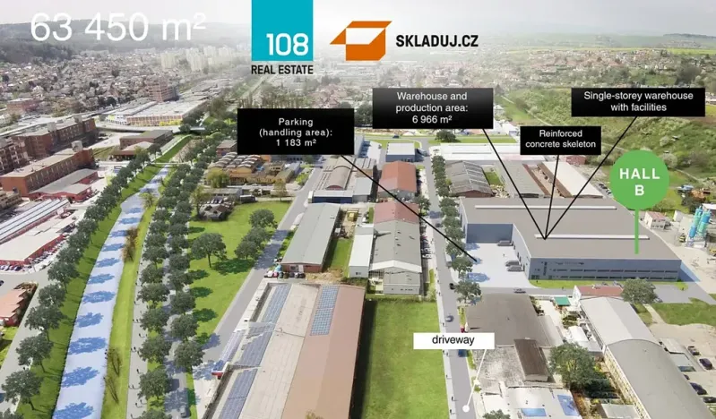 Pronájem skladu, Zlín, Rybníky IV, 3300 m2