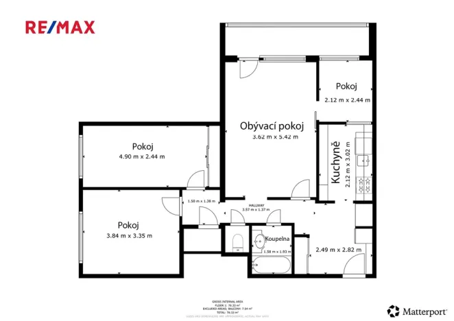 Prodej bytu 3+1, Kladno, Václava Rabase, 75 m2