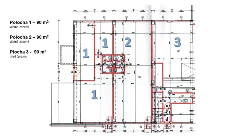 Pronájem kanceláře, Litvínov, 90 m2