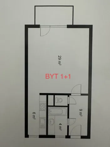 Pronájem bytu 1+kk, Liberec - Liberec VI-Rochlice, Hedvábná, 54 m2