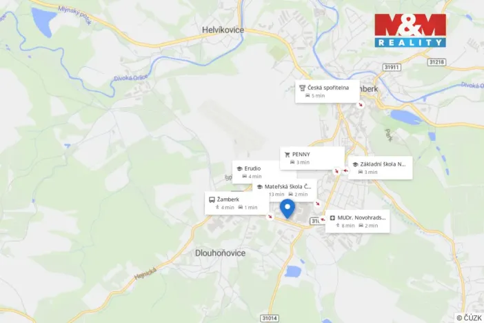 Pronájem bytu 1+kk, Dlouhoňovice, Nádražní, 30 m2