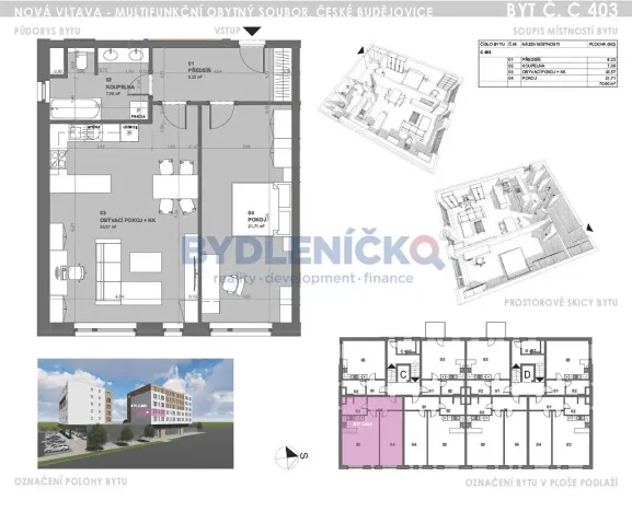 Prodej bytu 2+kk, České Budějovice, České Vrbné, 71 m2