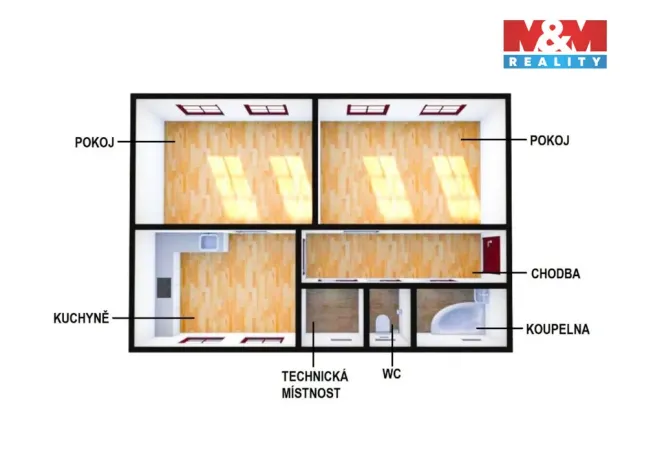 Pronájem bytu 2+1, Náměšť nad Oslavou, Zámek, 61 m2