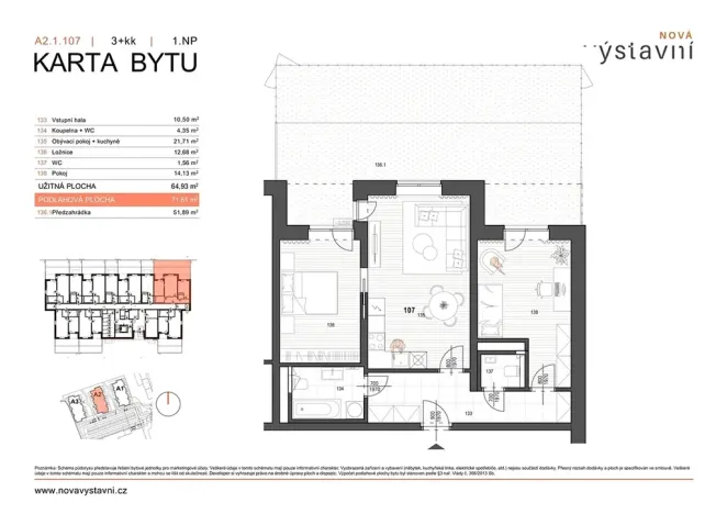 Prodej bytu 3+kk, Ostrava, Výstavní, 71 m2