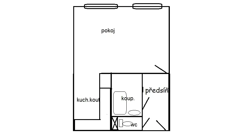 Pronájem bytu 1+kk, Teplice, Krušnohorská, 32 m2