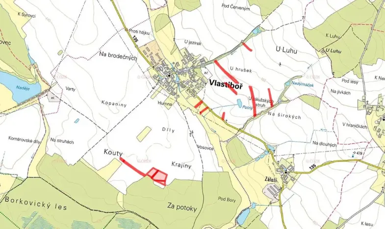 Prodej pole, Vlastiboř, 52855 m2