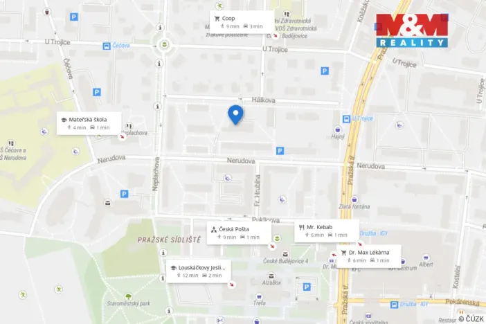 Pronájem bytu 2+kk, České Budějovice - České Budějovice 3, Hálkova, 38 m2