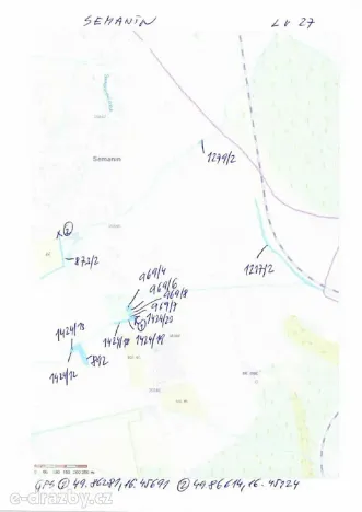 Dražba pole, Semanín, 9293 m2