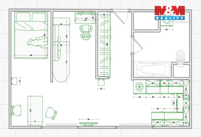 Prodej bytu 1+kk, Davle, Sídliště, 41 m2