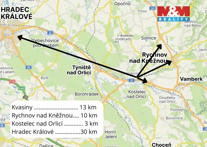 Pronájem bytu 1+1, Častolovice, Školská, 45 m2